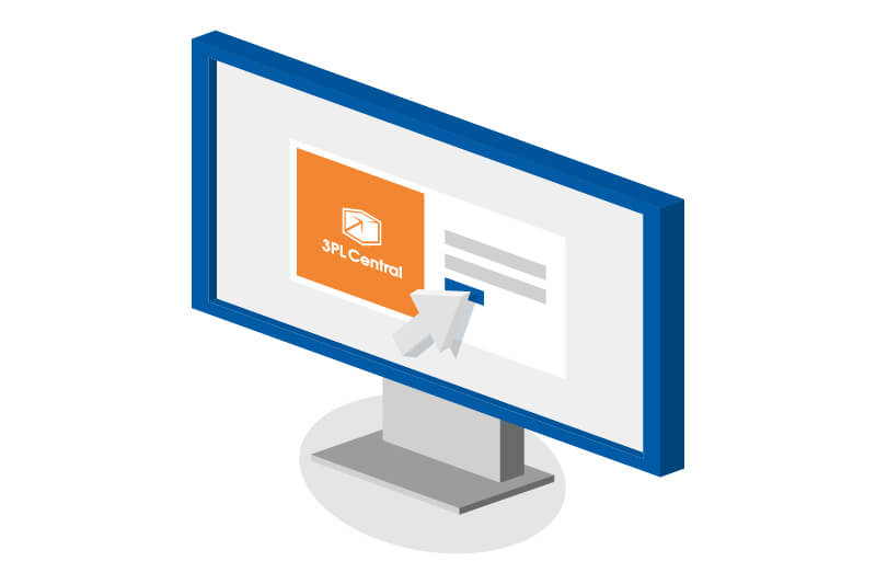 illustration of a computer screen with the 3pl integration software