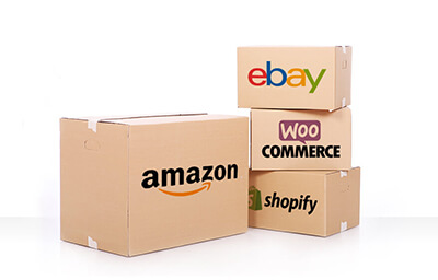 boxes with business logos